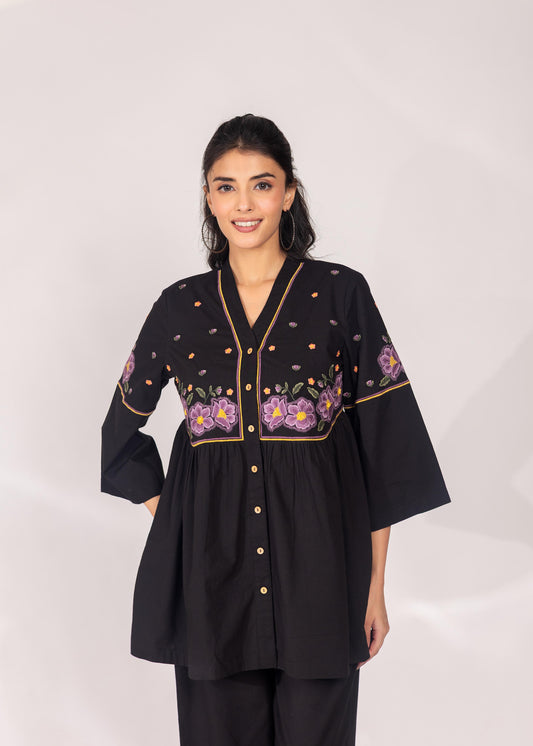 Noir Petals Co-ord Set