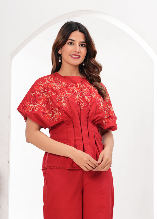 Carmine Bloom Co-ord Set