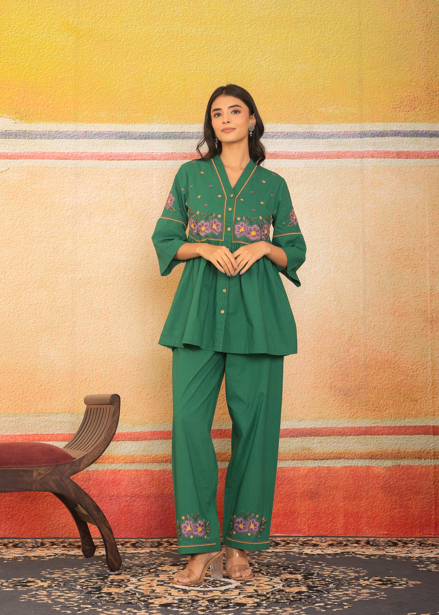 Azura Leaf Bloom Co-ord Set