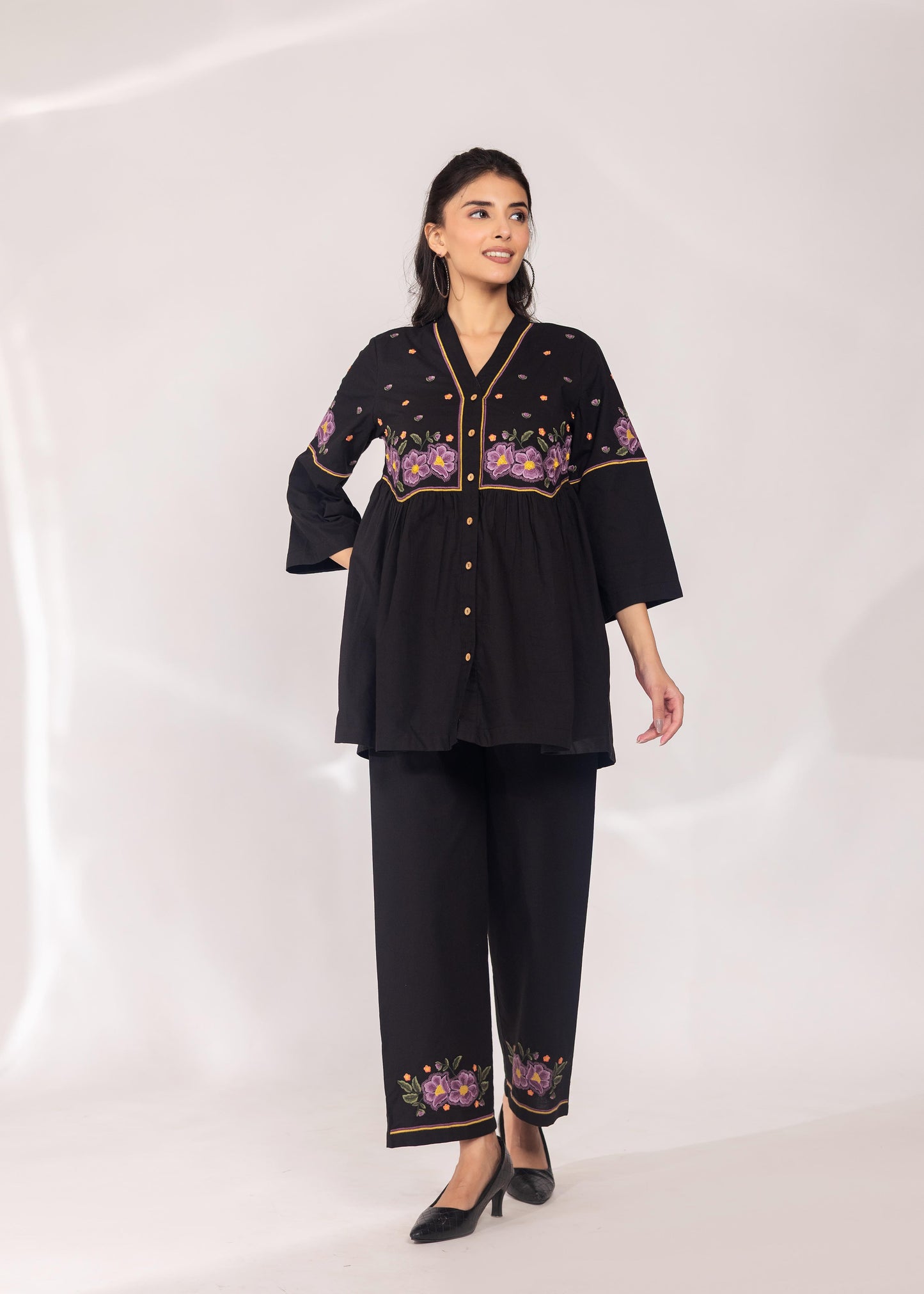 Noir Petals Co-ord Set