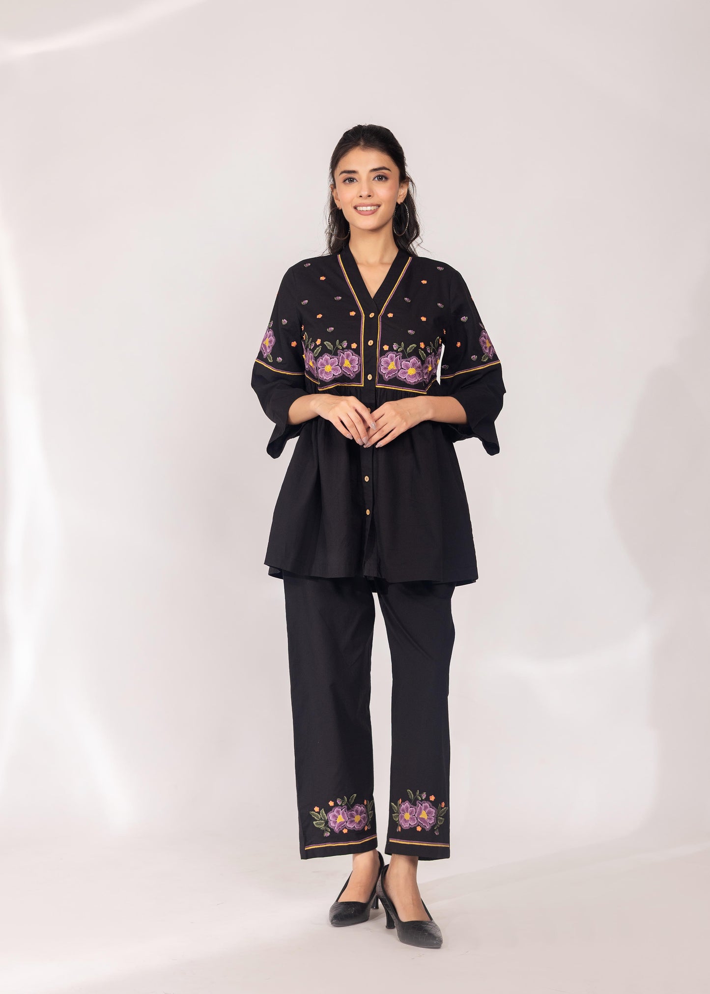 Noir Petals Co-ord Set