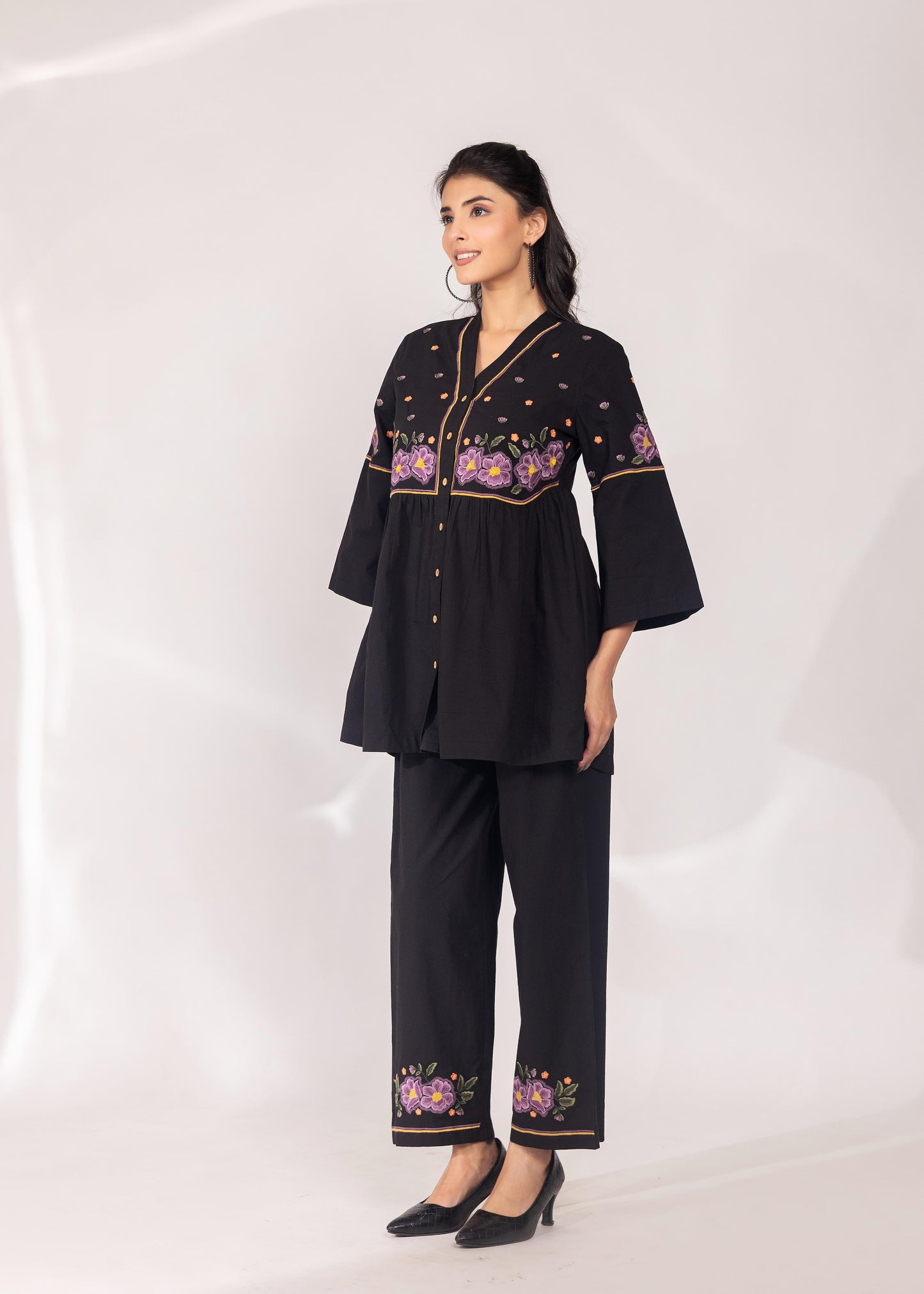 Noir Petals Co-ord Set