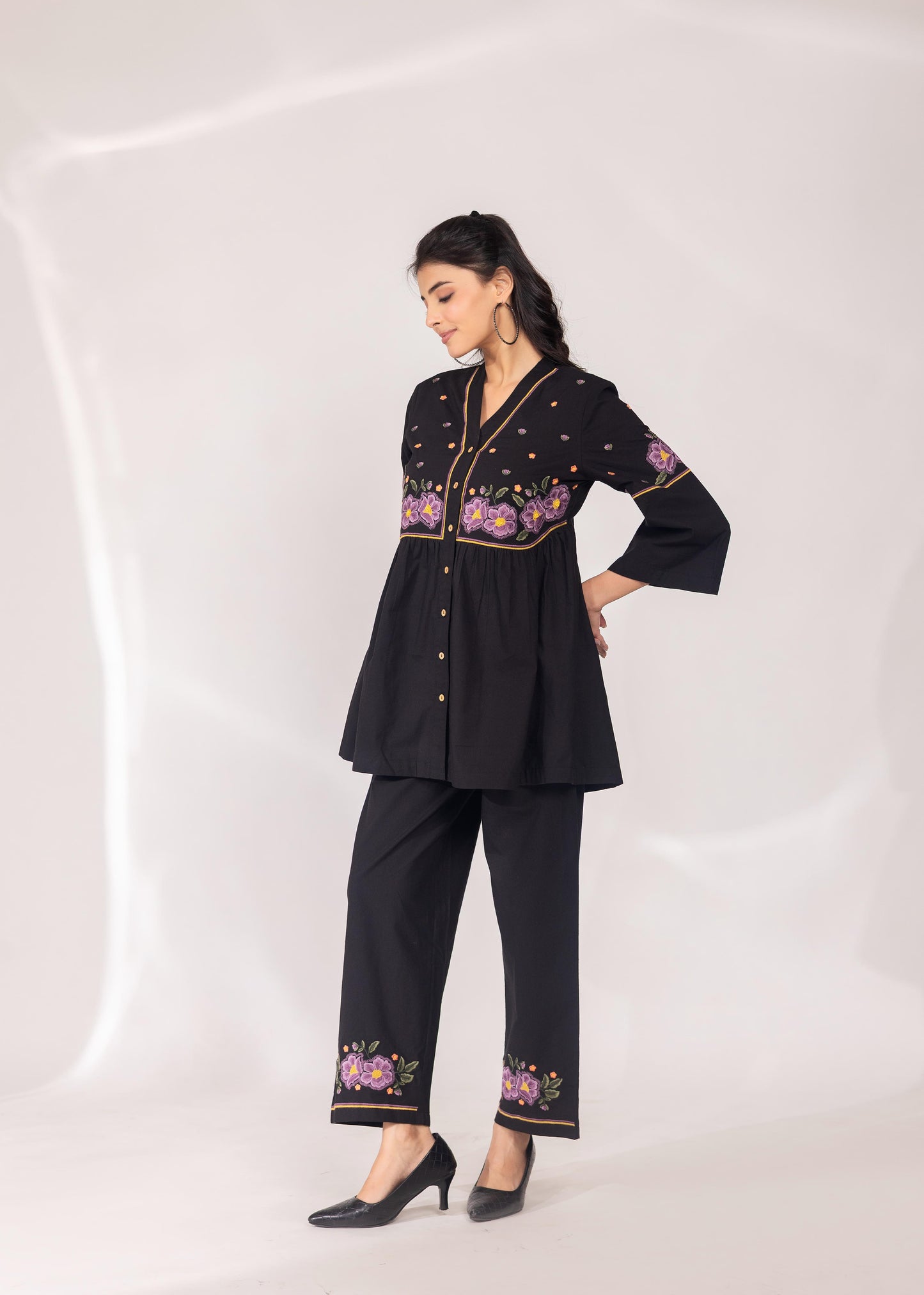 Noir Petals Co-ord Set