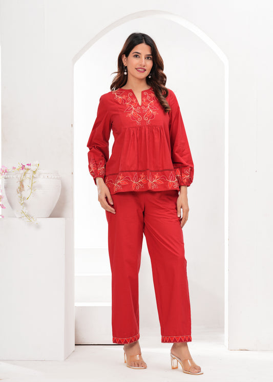 Crimson Aura Co-ord Set