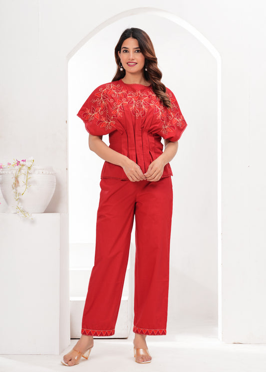 Carmine Bloom Co-ord Set