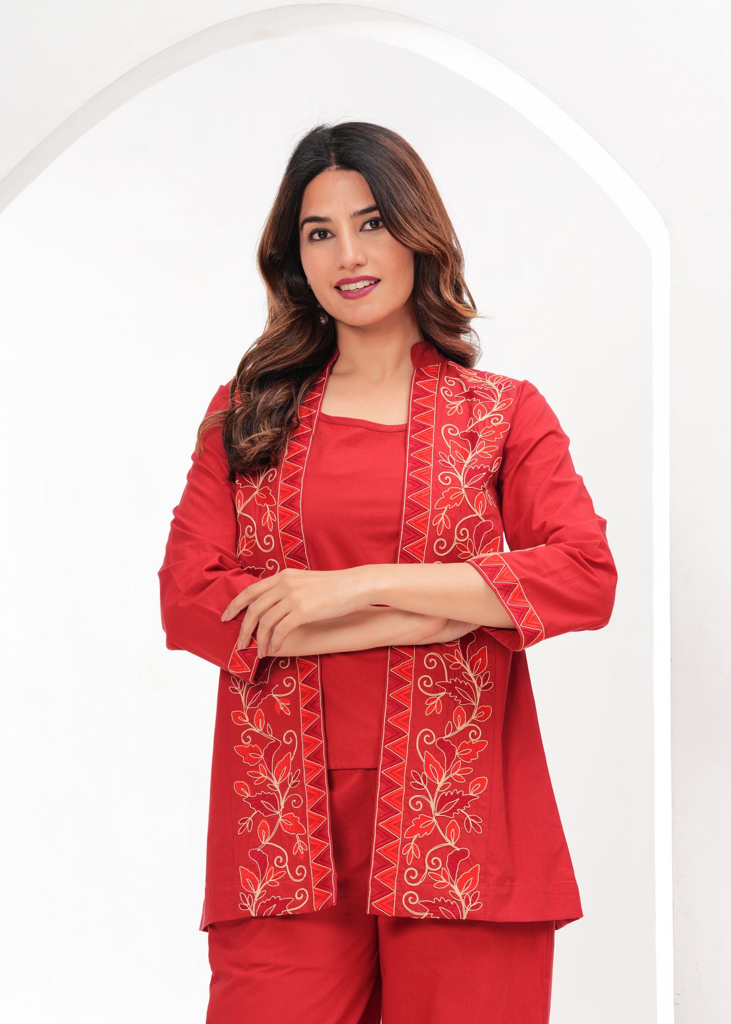 Vermilion Bloom Three Piece Set