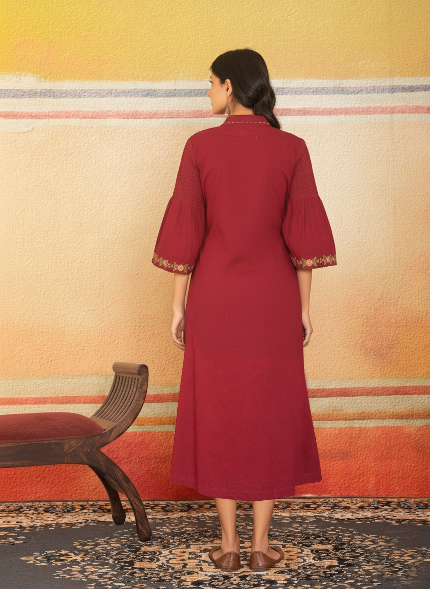 Burgundy Bloom Dress